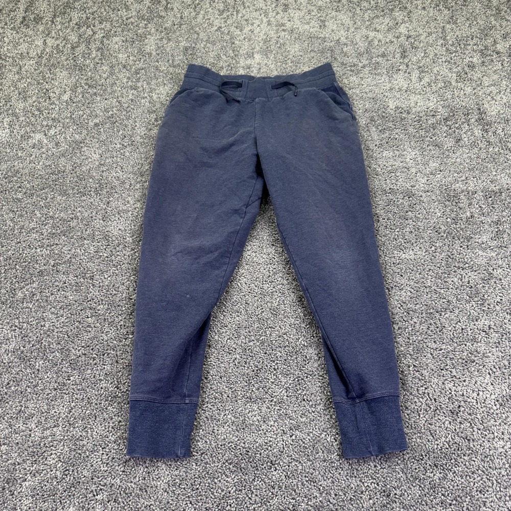 All In Motion Jogger Pants Mens Small Blue Knit Elastic Waist Pockets Cuffed